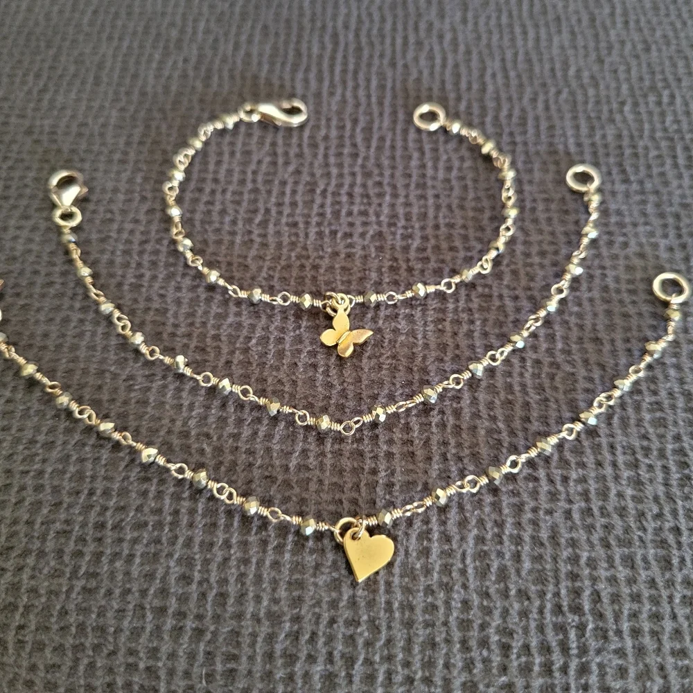 ✨️HP✨️ Dainty Gold💛 Pyrite Bracelet Trio3️⃣ - NWOT - Picture 10 of 15